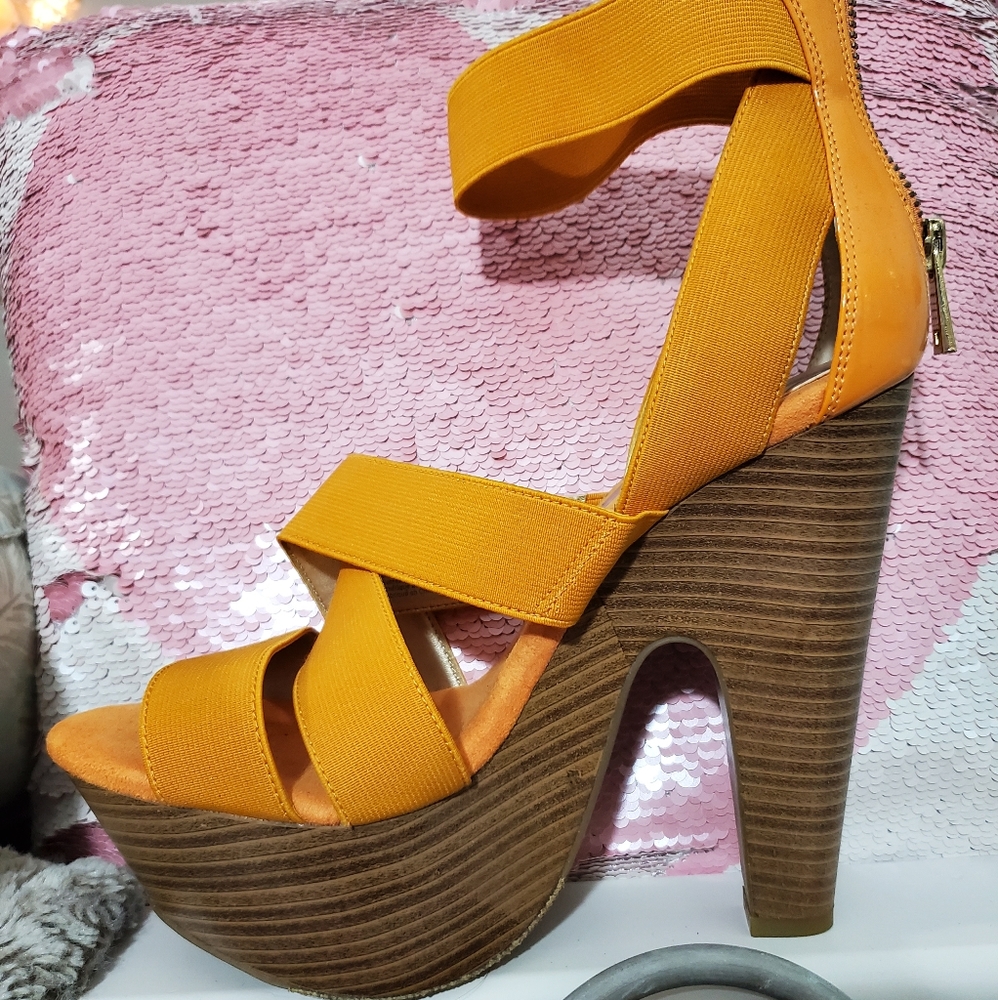 Jessica Simpson Orange Platforms